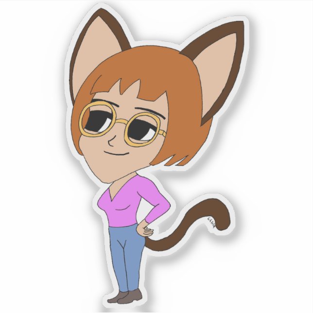 Adesivo catgirl chibi (Frente)
