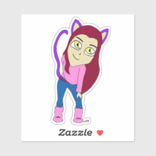 Adesivo catgirl chibi