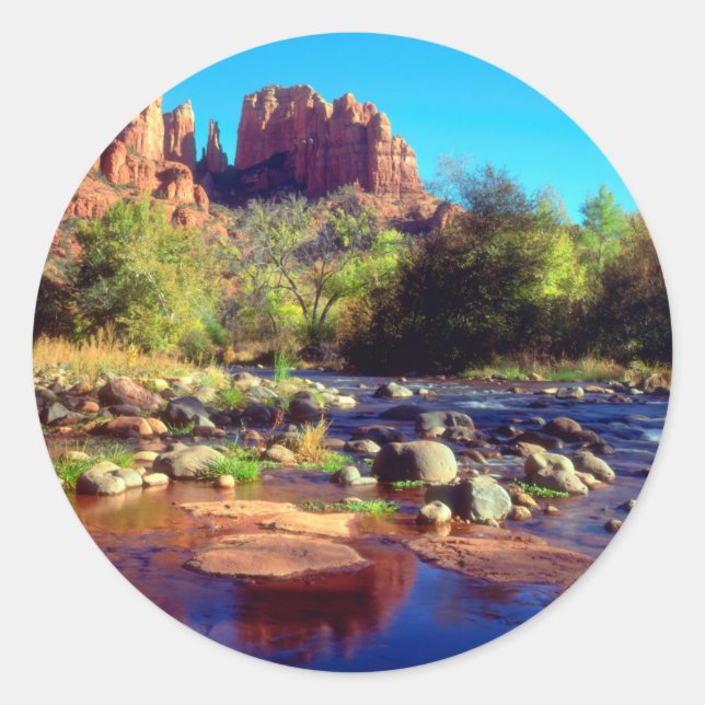 Adesivo Cathedral Rock refletida em Oak Creek (Frente)