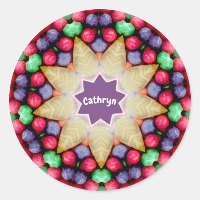 Adesivo CATHRYN ~ Padrão personalizado de Páscoa doce ~ (Frente)