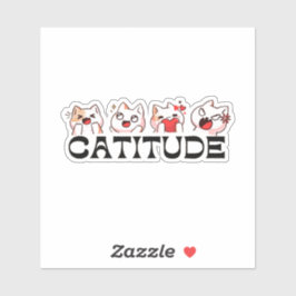 Adesivo Catitude Stickers – Four Kawaii Cat Moods 🐾💖