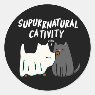 Adesivo Catividade Su-purr-natural Piada de Gato Feliz Fun