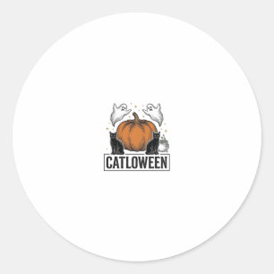 Adesivo Catloween Gato Preto Fantasma Halloween Design Vet