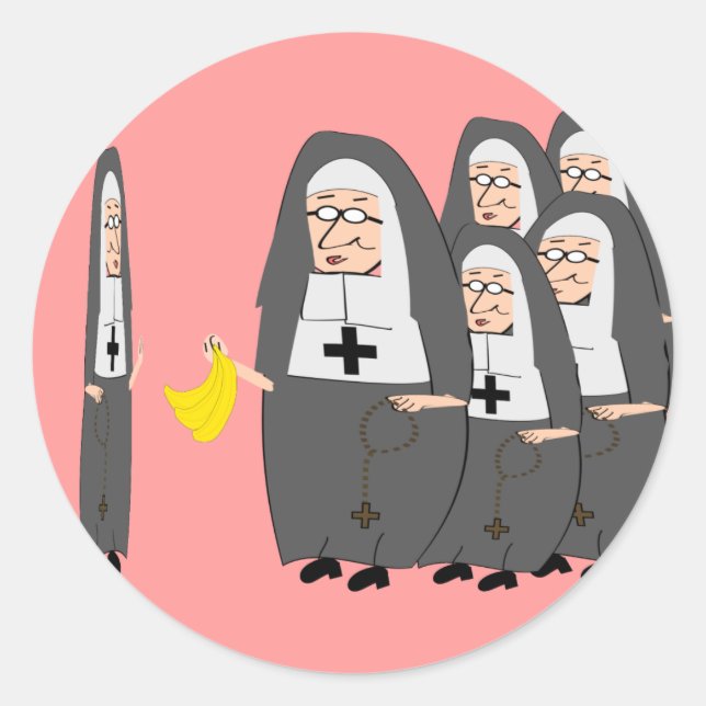 Adesivo Católica Nun Humor "Irmãs Gordas" (Frente)