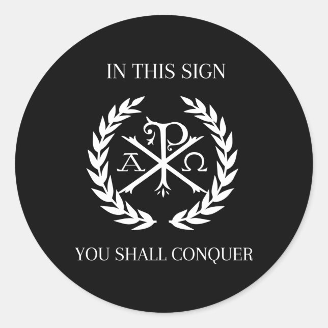 Adesivo Católico Chi Rho Alpha Omega (Frente)