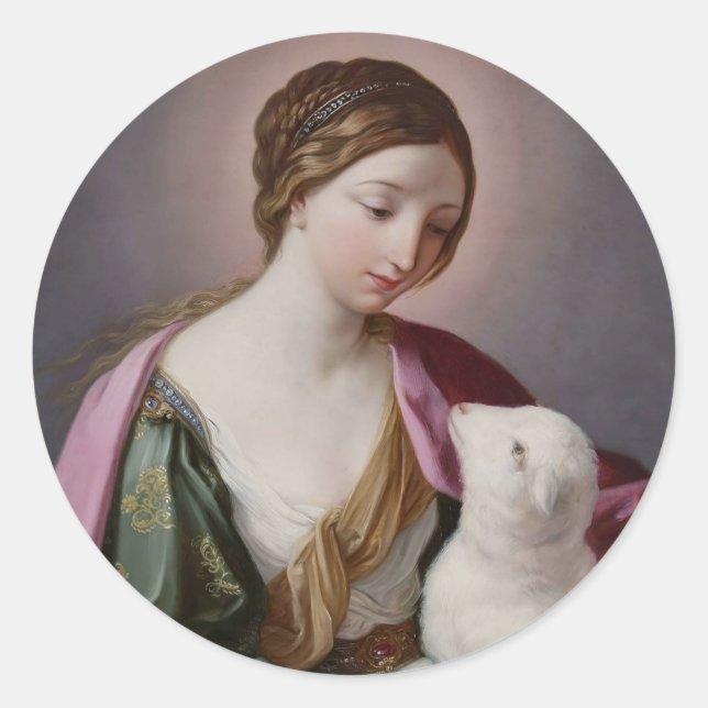 Adesivo Católico de Santa Inês (Frente)