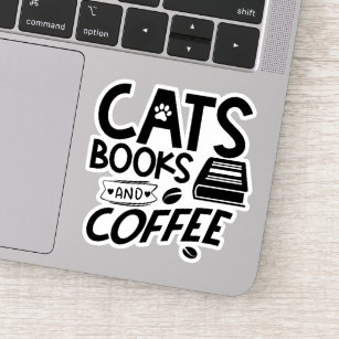 Adesivo Cats Books Typografia Café Cotação Cokworm