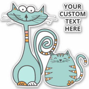 Adesivo Cats Engraçados de Texto Personalizado