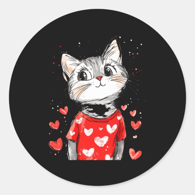 Adesivo Cats Lover Heart Girls Kitten Valentine’s Day Wome (Frente)