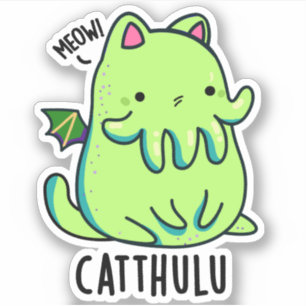 Adesivo Catthulu Funny Cthulhu Cat Puns