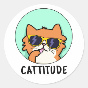 Adesivo Cattitude Engraçado Gato Pun