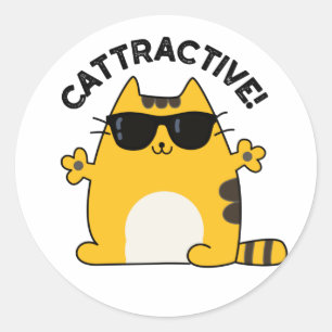 Adesivo Cattrative Cute Attrative Cat Pun
