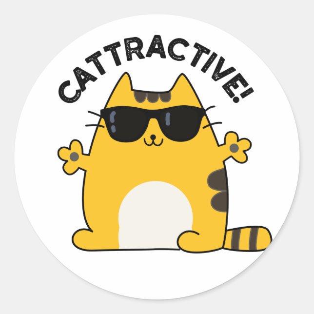 Adesivo Cattrative Funny Attrative Cat Pun (Frente)