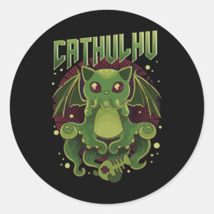 Adesivo Catulhu Kawaii Cat Cthulhu, Bonito E Engraçado