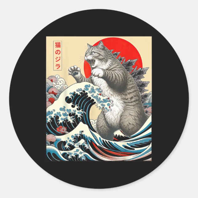 Adesivo Catzilla Cat Art Japonês (Frente)