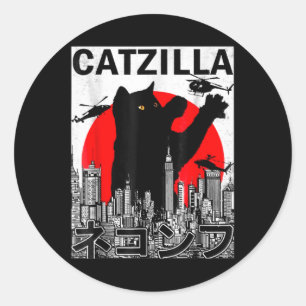 Adesivo Catzilla Cute Art Japonês Coisas De Gato Para Gato