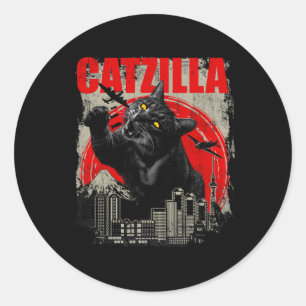 Adesivo Catzilla - Engraçado Gato-Fogão Gatinho Gatinho-Pe