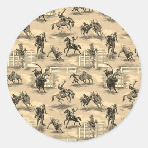 Adesivo Caubói de Rodeio Western Vintage Retro