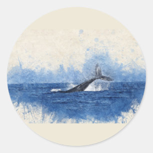 Adesivo Cauda de Baleia Água Arte Animal