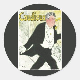 Adesivo Caudieux por Toulouse Lautrec, Vintage Art Nouveau