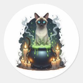 Adesivo Cauldron Siamese - Gato Magical Siamês