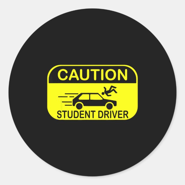 Adesivo Caution Student Driver Funny  (Frente)