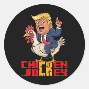 Adesivo Cavaleiro de Frango Trump Meme Político Divertido 
