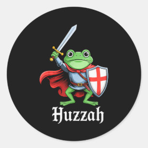 Adesivo Cavaleiro Sapo Huzzah Citação Engraçada Espada Mem
