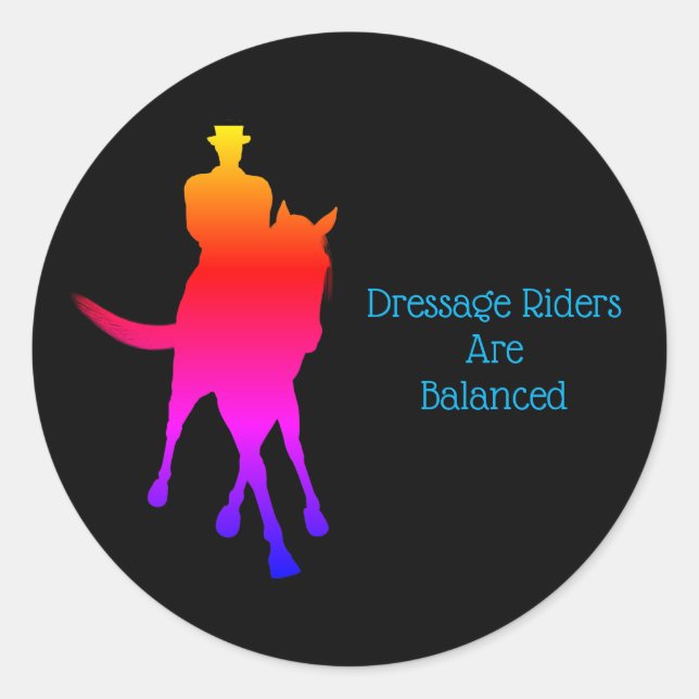 Adesivo Cavaleiros De Dressage São Arco-Íris Equilibrado (Frente)