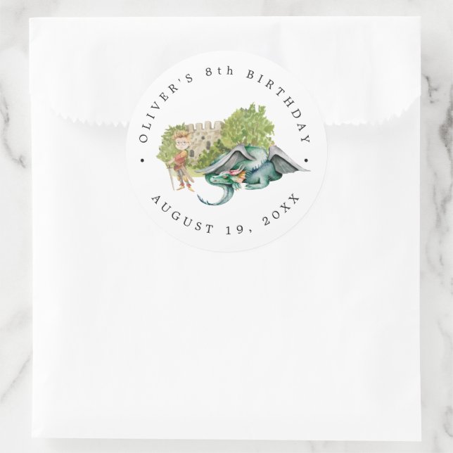 Adesivo Cavaleiros & Dragões | Aniversário Medieval Real (Bolsa)