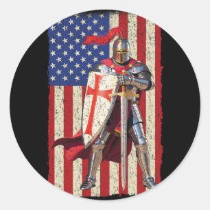 Adesivo Cavaleiros Templários Cruzado Medieval Bandeira Am