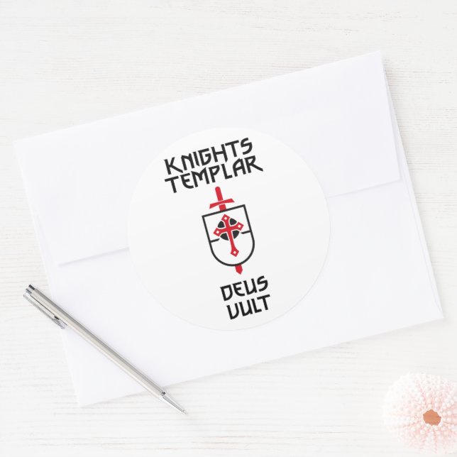 Adesivo Cavaleiros Templários MOTTO História Medieval Arte (Envelope)