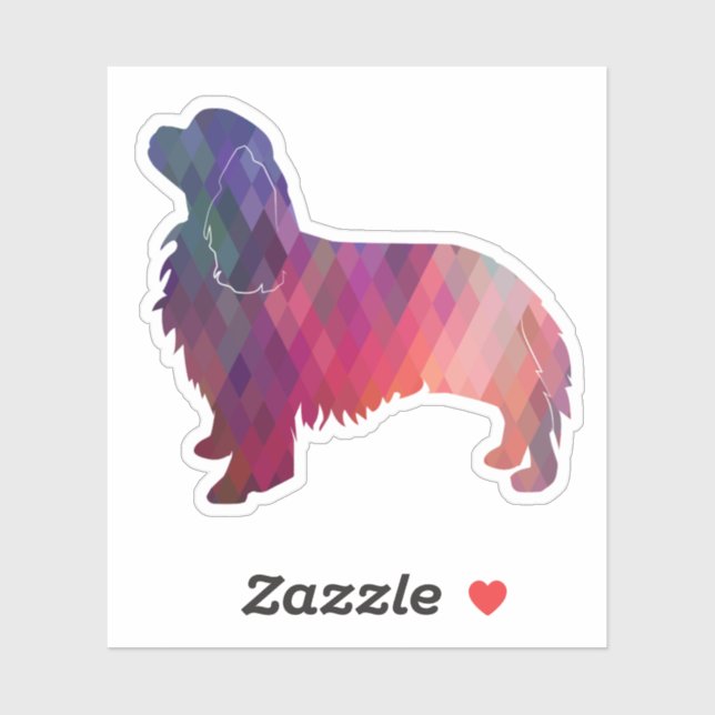 Adesivo Cavalier dog Geométrico Pattern Silhouette (Folha)