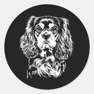 Adesivo Cavalier King Charles Portrait Roupa Minimalista