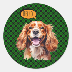 Adesivo Cavalier King Charles Spaniel Alegre em Aquarela