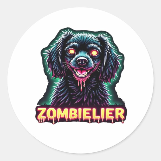 Adesivo Cavalier King Charles Spaniel CKCS Zombie Hall (Frente)