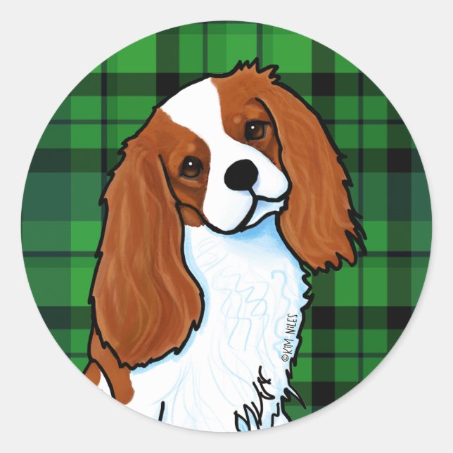 Adesivo Cavalier King Charles Spaniel Classic Round Sticke (Frente)