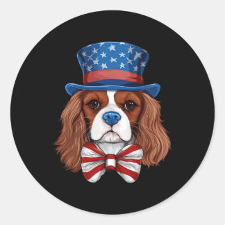 Adesivo Cavalier King Charles Spaniel Com a Bandeira dos E