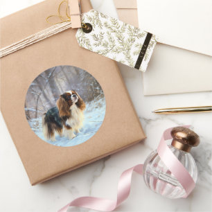 Adesivo Cavalier King Charles Spaniel Deixe Nevar Natal 