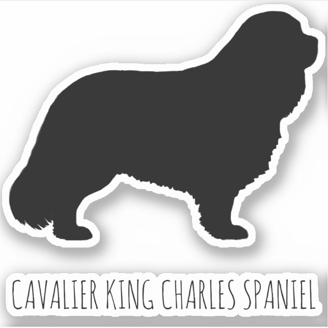 Adesivo Cavalier King Charles Spaniel Dog Silhouette Vinyl (Frente)
