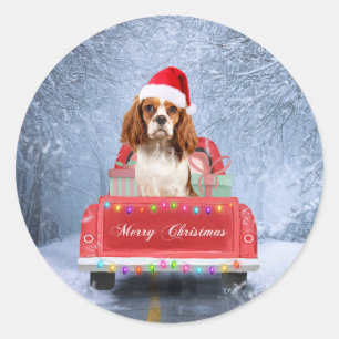 Adesivo Cavalier King Charles Spaniel Dog Snow Natal