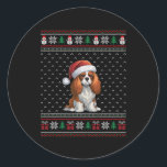 Adesivo Cavalier King Charles Spaniel Dog Vestindo Papais<br><div class="desc">Cavalier King Charles Spaniel Cachorro Vestindo Santa Hat Xmas</div>