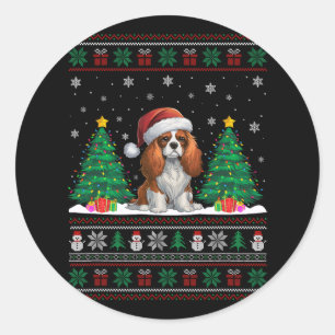 Adesivo Cavalier King Charles Spaniel Dog Xmas Tree Lights