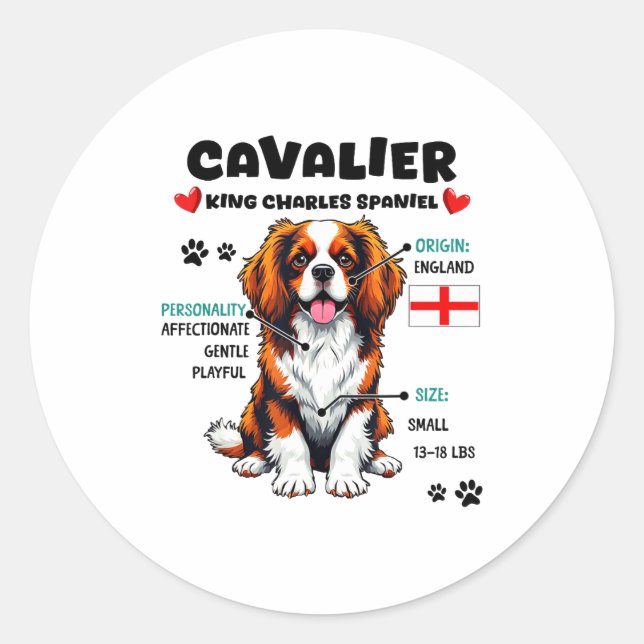 Adesivo Cavalier King Charles Spaniel Owner Funny Dog Love (Frente)