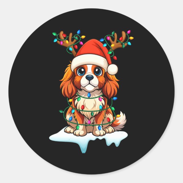 Adesivo Cavalier King Charles Spaniel Papai Noel Renauld P (Frente)