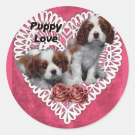 Adesivo Cavalier King Charles Spaniel Puppy Love