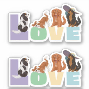 Adesivo Cavalier King Charles Spaniels Love