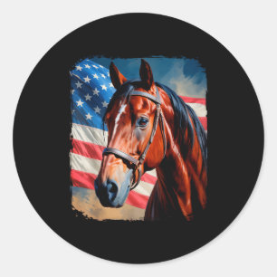 Adesivo Cavalo 4 de Julho Patriótico Cavalo Bandeira Ameri