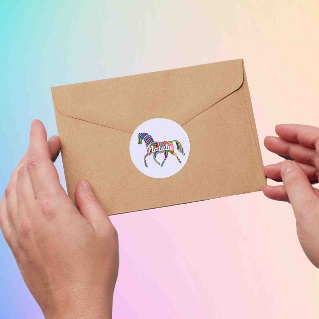 Adesivo Cavalo arco-íris - personalizado (Criador carregado)