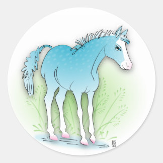 Adesivo cavalo azul